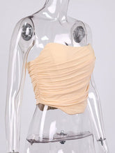 Sleeveless Fashion Strapless Bustier Corset Crop Tops Backless White Tops